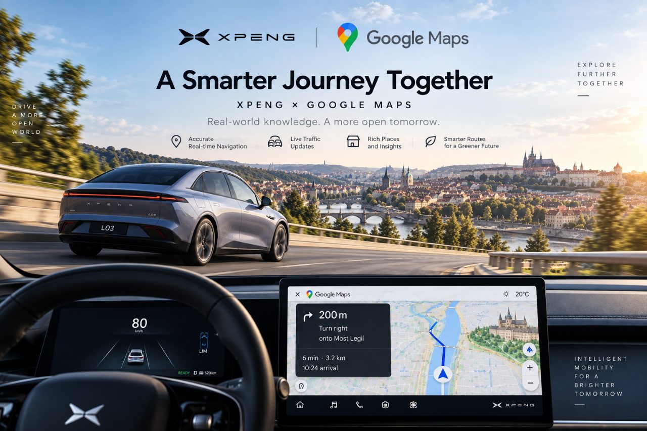 XPENG oznamuje spolupráci s Google Maps: kompletně přepracovaná palubní navigace a vestavěná podpora ADAS v ambiciózním novém modelu L03